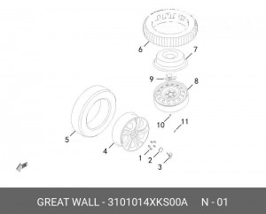 Гайка колеса HAVAL H6,F7,F7x OE 3101014XKS00A GREAT WALL