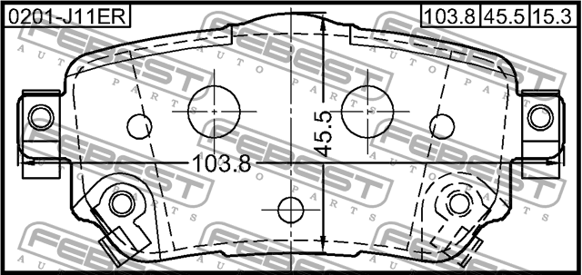 Колодки задние NISSAN X-TRAIL T32 2014- 0201-J11ER 0201-J11ER FEBEST