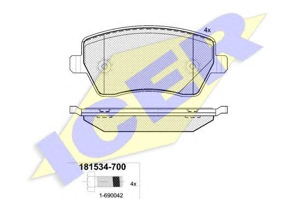 181534-700 колодки дисковые передние !\ Nissan Micra 1.2i-1.5CDi &16V 03> 181534700 ICER