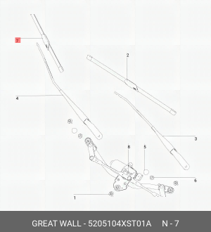 Щетка стеклоочистителя HAVAL Jolion (21-) правая OE 5205104XST01A GREAT WALL
