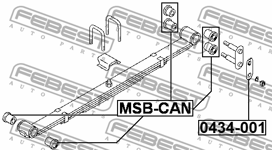 Втулка сайлентблока MITSUBISHI SIGMA F10,20 1990.10-1996.03 0434-001 0434-001 FEBEST