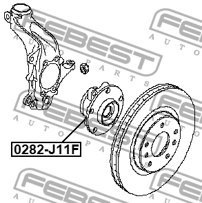Ступица в сборе передняя NISSAN QASHQAI II 0282-J11F 0282-J11F FEBEST