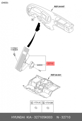 Педаль акселератора HYUNDAI HD65,78,County дв.D4DD,D4GA электронная OE 327105K003 HYUNDAI KIA