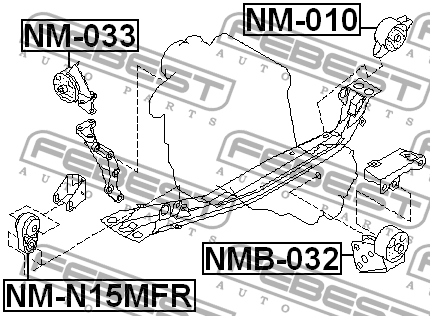 Опора двигателя NM-010 NM-010 FEBEST