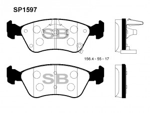 Колодки тормозные TOYOTA Avensis (97-03) передние (4шт.) SANGSIN SP1597 SANGSIN