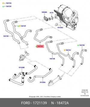 Ford Europe,Патрубок отопителя впускной Tr'06- 1721139 1721139 FORD