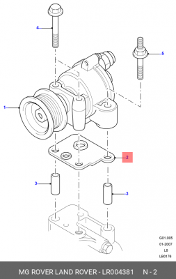 Прокладка вакуумного насоса LR004381 LR004381 LAND ROVER