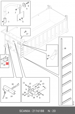 Лебёдка подъёма колеса 2116188 SCANIA