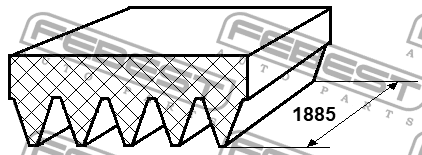 Ремень поликлиновой 5 клинов BMW 3 E36 1989-2000 88127-5L1885 88127-5L1885 FEBEST