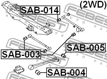 Сайлентблок задн подвески SUBARU LEGASY 88-98 SAB-005 SAB-005 FEBEST