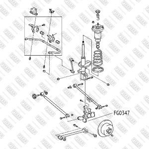 сайлентблок задней цапфы!\ Toyota Kluger L/V ACU25/MCU25 4WD, Lexus RX300/330/35 FG0347 FIXAR