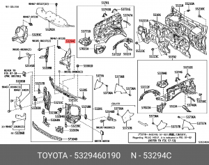 воздуховод радиатора!\ Toyota Land Cruiser Prado 150 09> 53294-60190 TOYOTA