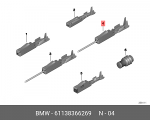 клеммы электрические! штыревой контакт MQS ELA 0.5-0.75MM SN \BMW 1' E81 61 13 8 366 269 BMW