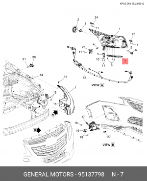 кронштейн фары пер. прав.!\ Chevrolet Cruze 10> 95137798 GENERAL MOTORS