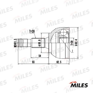 ШРУС наружный CITROEN C5/PEUGEOT EXPERT 07- (SKF VKJA5349) GA20065 GA20065 MILES