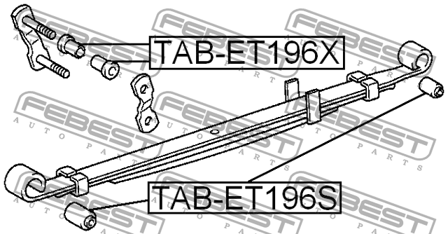 Втулка рессоры TOYOTA CALDINA AT191,CT19#,ET196,ST19# 1992.11-2002.06 TAB-ET196S TAB-ET196S FEBEST