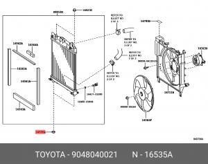 опора радиатора нижняя!\ Lexus GS 300/400/430 05-12 90480-40021 TOYOTA