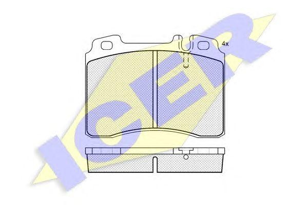 180861 колодки дисковые передние !\ MB W201 Evolution 2.5i90-93 180861 ICER