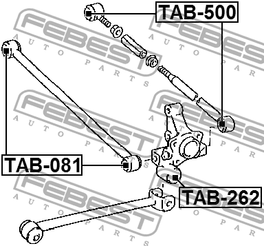 Сайлентблок задн поперечн тяги TOYOTA CALDINA 1992-1997 TAB-500 TAB-500 FEBEST
