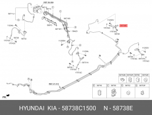 Шланг тормозной KIA Optima (16-) задний правый OE 58738C1500 HYUNDAI KIA