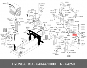 Амортизатор HYUNDAI HD170,270,450 кабины задний OE 643447C000 HYUNDAI KIA