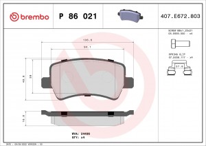 Колодки тормозные P86021 P86021 BREMBO