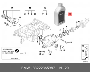 Масло трансмиссионное BMW Synthetiс OSP 75W-90 синтетическое 1л 83222365987 83 22 2 365 987 BMW