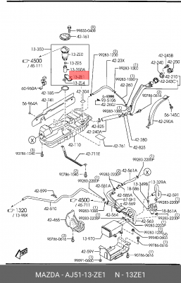 AJ5113ZE1 MAZDA ФИЛЬТР ТОПЛИВНЫЙ AJ5113ZE1 MAZDA