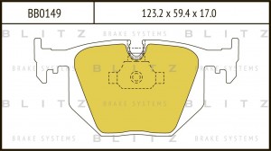 Колодки тормозные дисковые задние BMW 3(E46)/ 5(E39)/ 7(E38)/ X3(E83)/ X5(E53) 9 BB0149 BLITZ