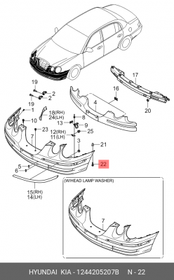 винт! cаморез d=3mm\ Hyundai Accent/Elantra/Getz/H-1 99> 1244205207B HYUNDAI