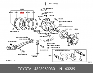 прокладка поворотного кулака!\ Toyota Land Cruiser, Lexus LX450 43239-60030 TOYOTA