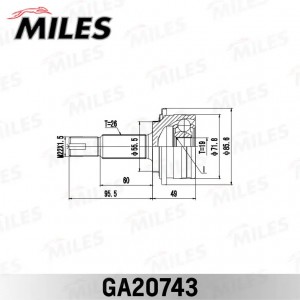 ШРУС наружный TOYOTA YARIS KSP90/NLP90/NSP90/SCP90 05-11 GA20743 GA20743 MILES