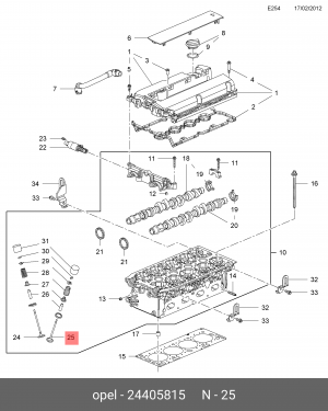 клапан выпускной!\ Chevrolet Cruze/Orlando 1.8i 10> 24405815 GENERAL MOTORS