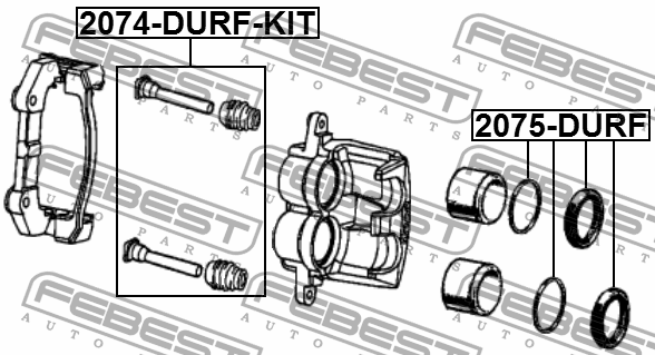 Втулка направляющая суппорта тормозного переднего комплект DODGE DURANGO 10- 207 2074-DURF-KIT FEBEST