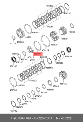 СТОПОРНОЕ КОЛЬЦО КПП /дилерский оригинал, ввезен до 2022г/ 456224C001 HYUNDAI KIA