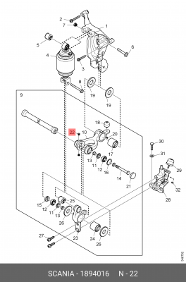 пробка стабилизатора кабины!Scania 1894016 SCANIA