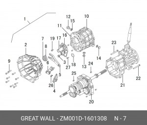 Подшипник выжимной с муфтой ZM001D-1601308 ZM001D1601308 GREAT WALL