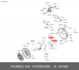 Подшипник HYUNDAI HD120,AeroTown дв.D6DA19/22 игольчатый вилки сцепления OE 414206A340 HYUNDAI KIA