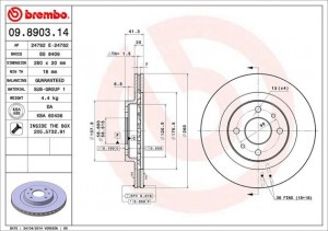 Диск тормозной 09.8903.14 09.8903.14 BREMBO