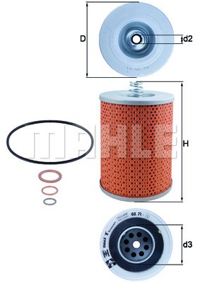 Фильтр масляный OX71D MAHLE KNECHT