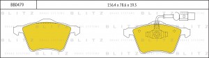 Колодки тормозные дисковые передние VW Transporter 96- BB0479 BB0479 BLITZ