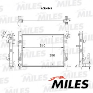 Радиатор (механическая сборка) RENAULT LOGAN/SANDERO/CLIO 1.2-1.6 10- (NISSENS 6 ACRM443 MILES