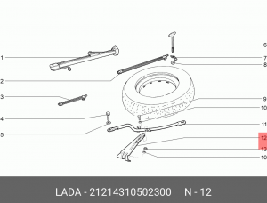 Опора ВАЗ-21214 колеса запасного АвтоВАЗ 21214-3105023-00 LADA VAZ