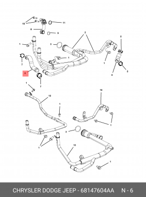 ПАТРУБОК / LEITUNG 68147604AA 68147 604AA CHRYSLER