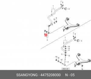Сайлентблок SSANGYONG Rexton (02-) стойки стабилизатора переднего OE 4475208000 SSANG YONG