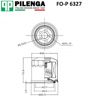 Фильтр масляный (аналог FO 5418) HYUNDAI/KIA SOLARIS/RIO FO-P6327 FOP6327 PILENGA