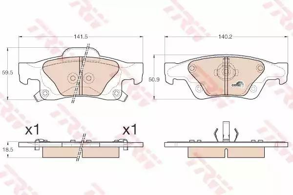 Колодки тормозные JEEP Grand Cherokee (10-) задние (4шт.) TRW GDB4448 TRW