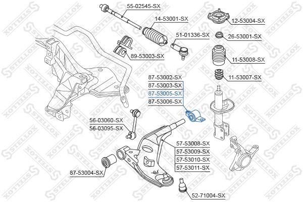 сайлентблок рычага зад. п.! VIN: <20000404\ KIA Clarus 2.0/1.8 98> 87-53005-SX STELLOX