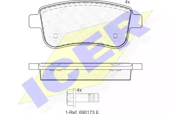 181904 колодки дисковые задние!\Renault Megane Sedan/Coupe 08> 181904 ICER