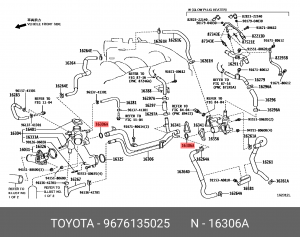 кольцо уплотнительное! патрубка системы охлаждения\ Lexus IS 250C/GS 460 2.5/4.6 96761-35025 TOYOTA